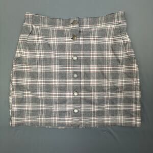Hollister Ultra High Rise Plaid Mini Skirt Button Front Small